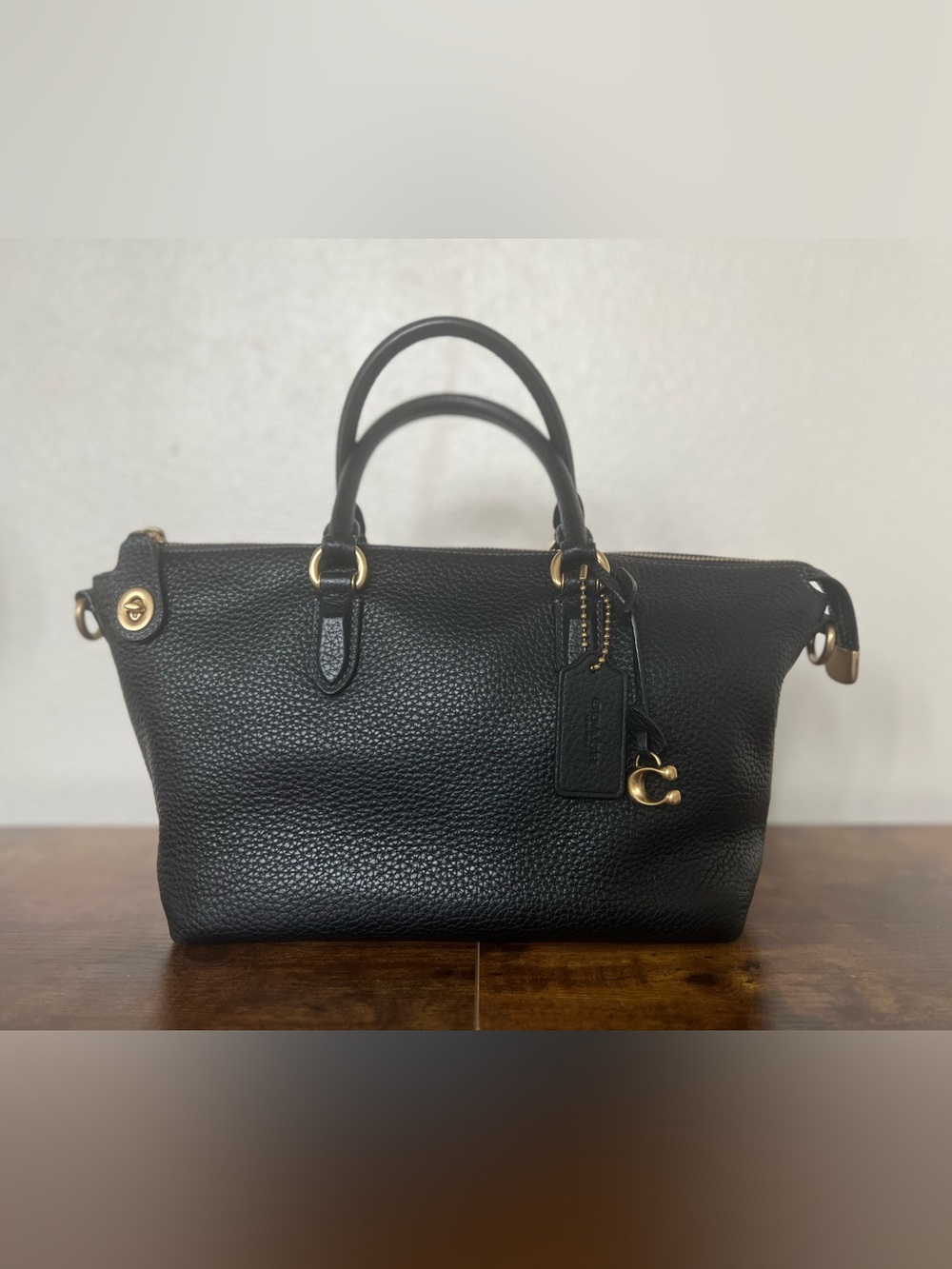 Coach Cara Pebble Leather Satchel